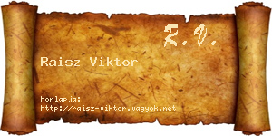 Raisz Viktor névjegykártya